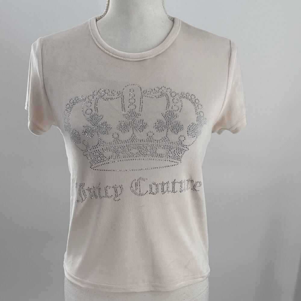 New Juicy Couture pajama top pale pink Crown Tee Size M